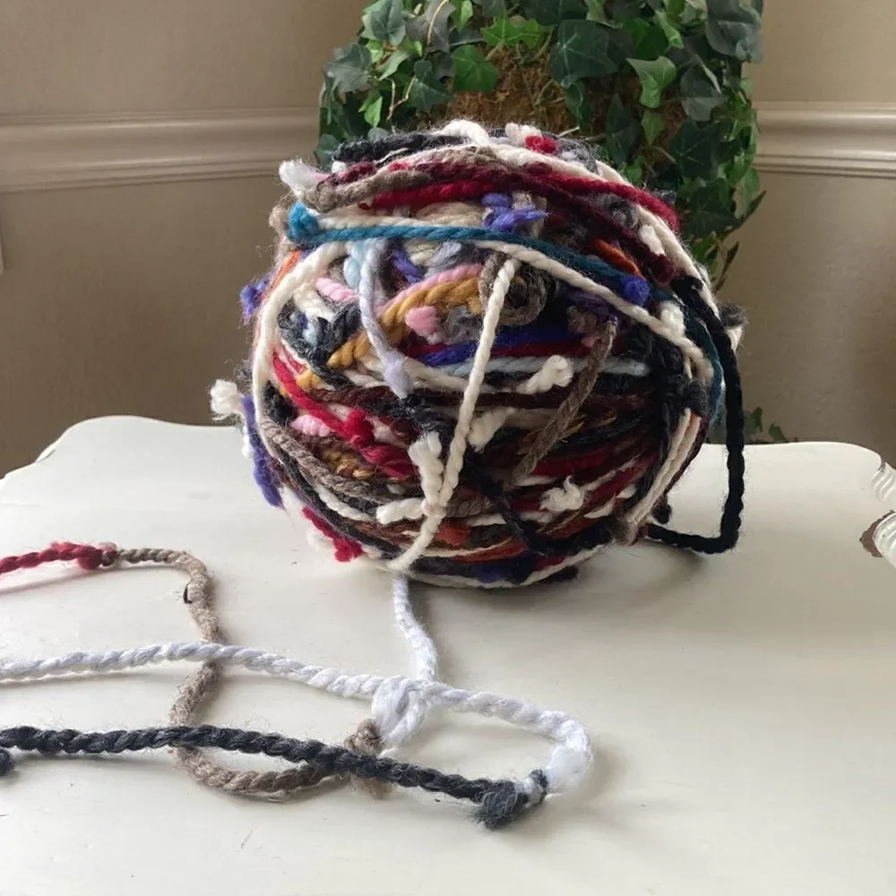 Big Ball Of Mixed 🧶 Yarns That Have Been Tied Together Ready For Creation